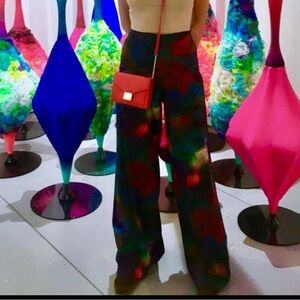 Alice + Olivia High Waist Kaleidoscopic Wide-Leg Emery Dress Pants